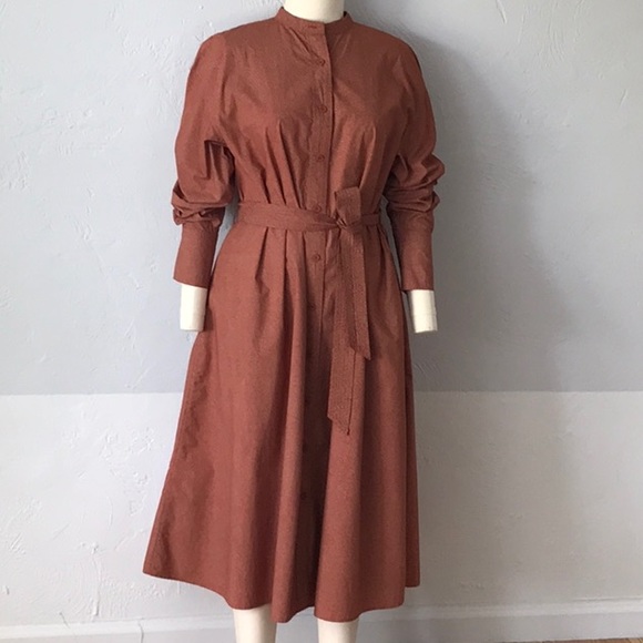 uniqlo uuu Dresses & Skirts - uniqlo u dress rust print long sleeve large